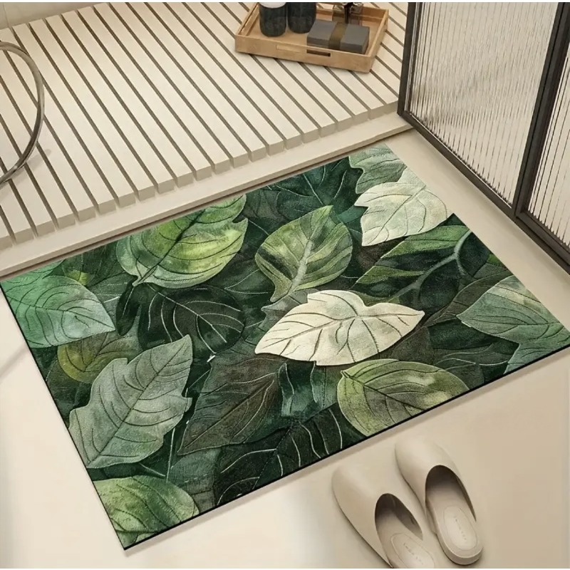 Zara Home Bathroom Mat - Visual Three-dimensional Green Plant Floor Mat