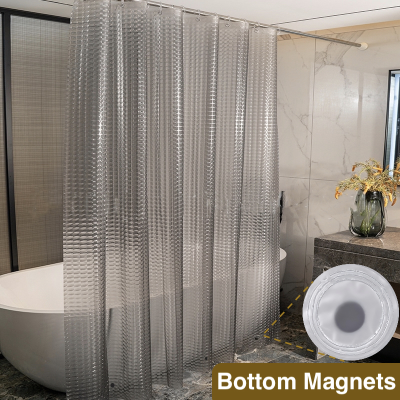 Shower Curtain Liner - 1Pc Gray Crystal Shower Curtain with