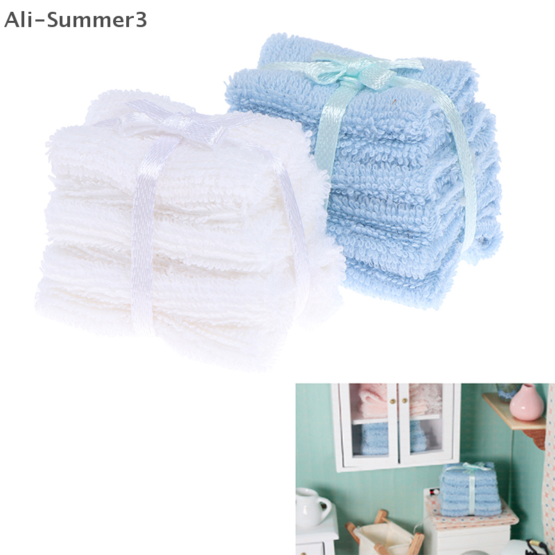 Home Bathroom Furniture - 1:12 Dollhouse Miniature Towel Model Bathroom