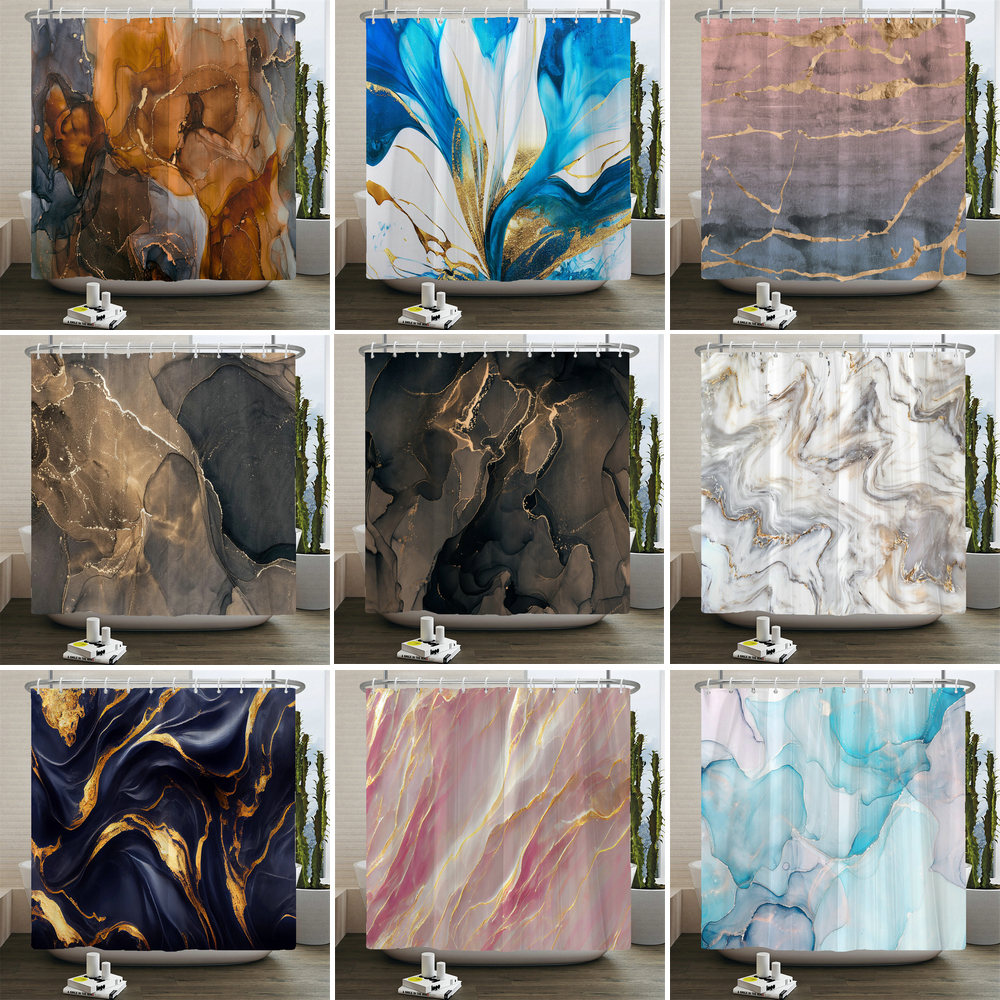 unframed Gradient Marble Ink T - đánh giá và giá Shower Curtain Liner