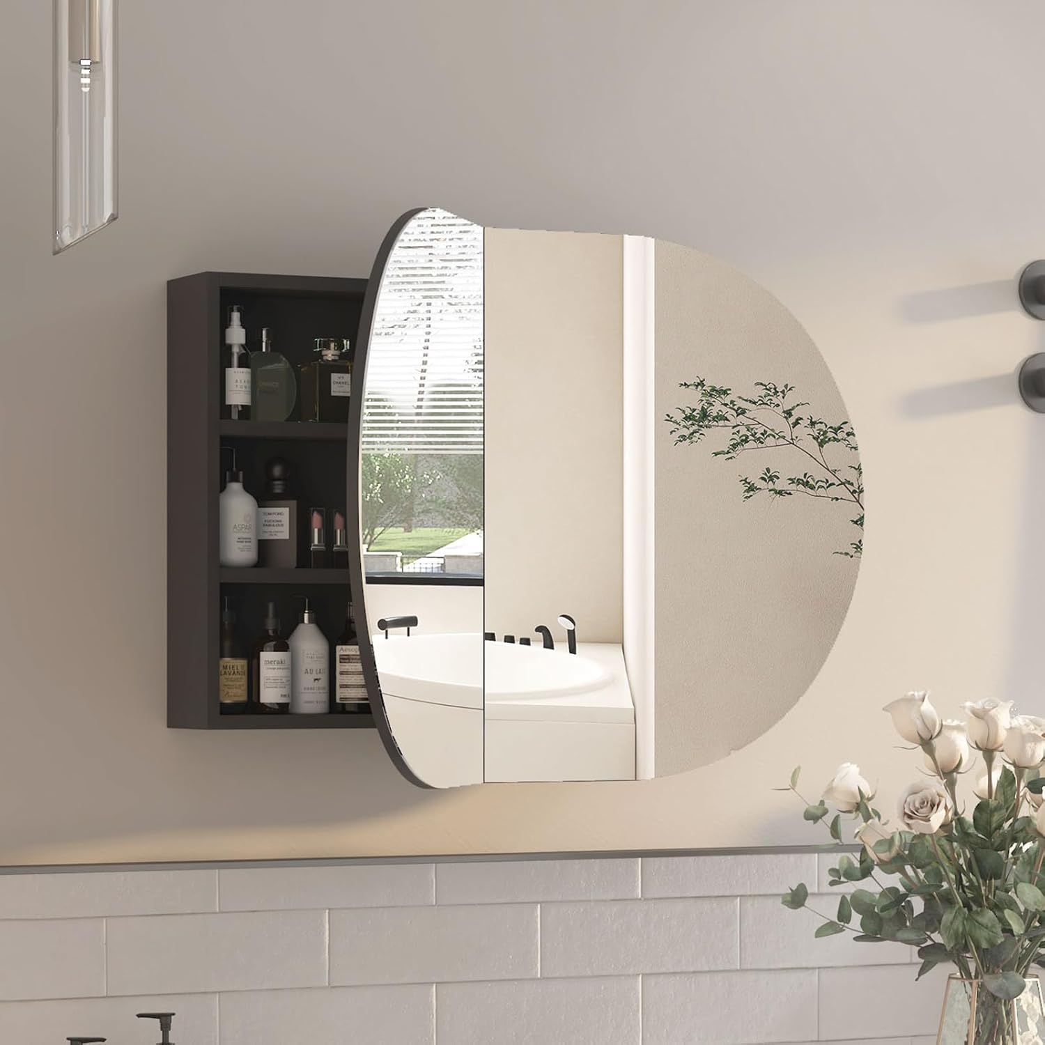Oval Medicine Cabinet with Mir - đánh giá và giá Home Bathroom Furniture