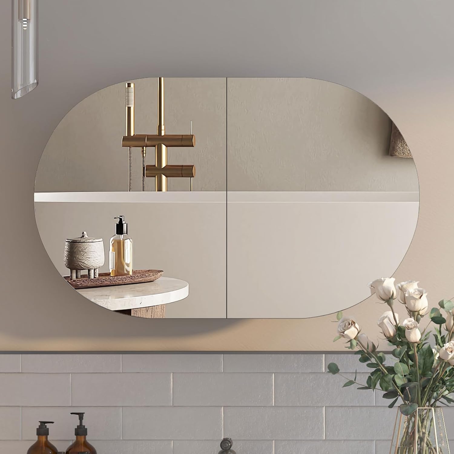 Oval Medicine Cabinet with Mir - đánh giá và giá Home Bathroom Furniture