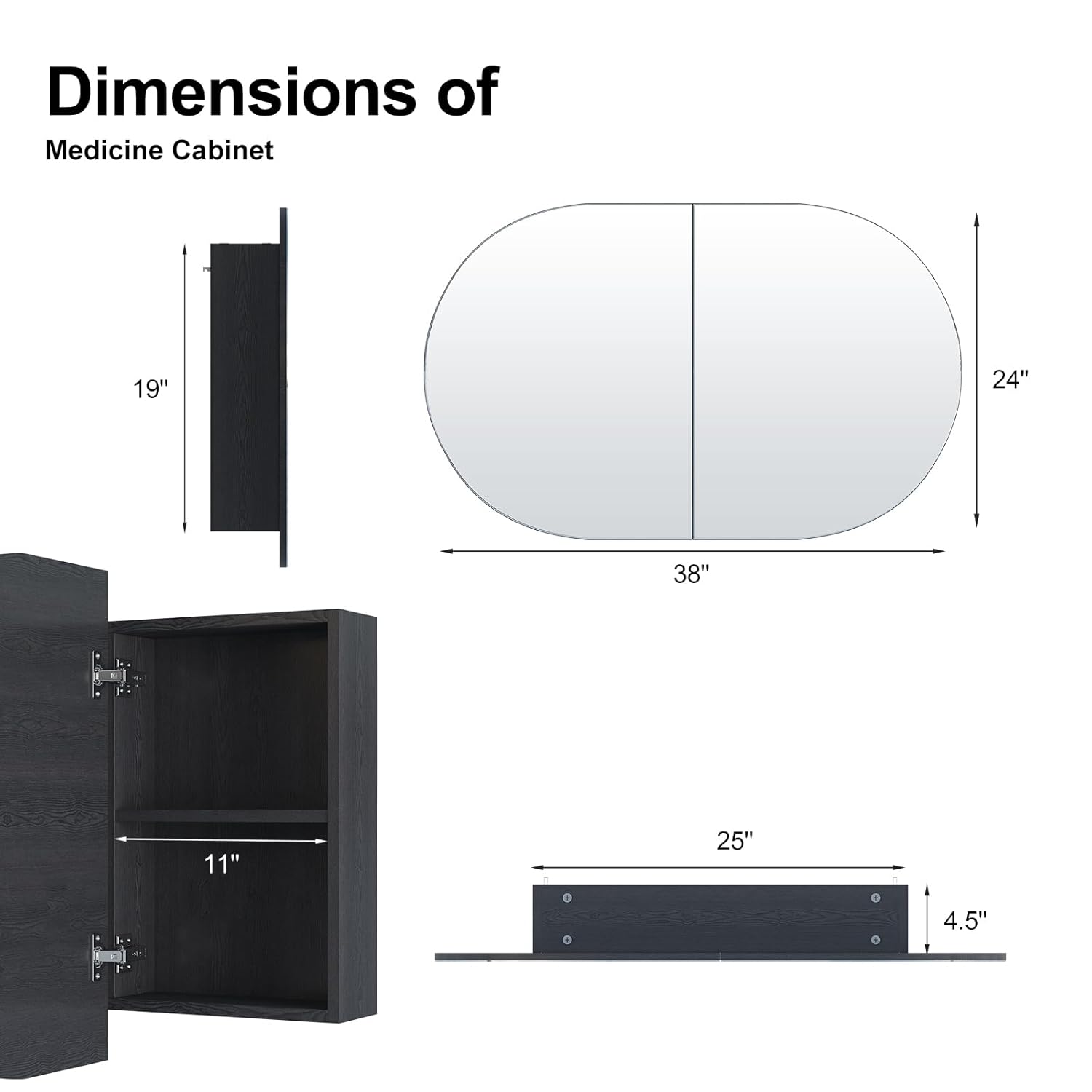 Oval Medicine Cabinet with Mir - đánh giá và giá Home Bathroom Furniture