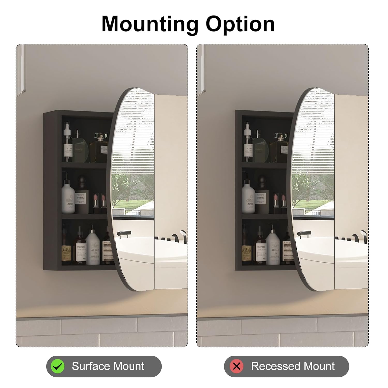 Oval Medicine Cabinet with Mir - đánh giá và giá Home Bathroom Furniture