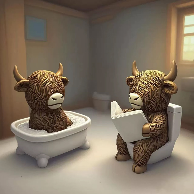 Cute Scottish Highland Cow Res - đánh giá và giá Jet Home Bathroom