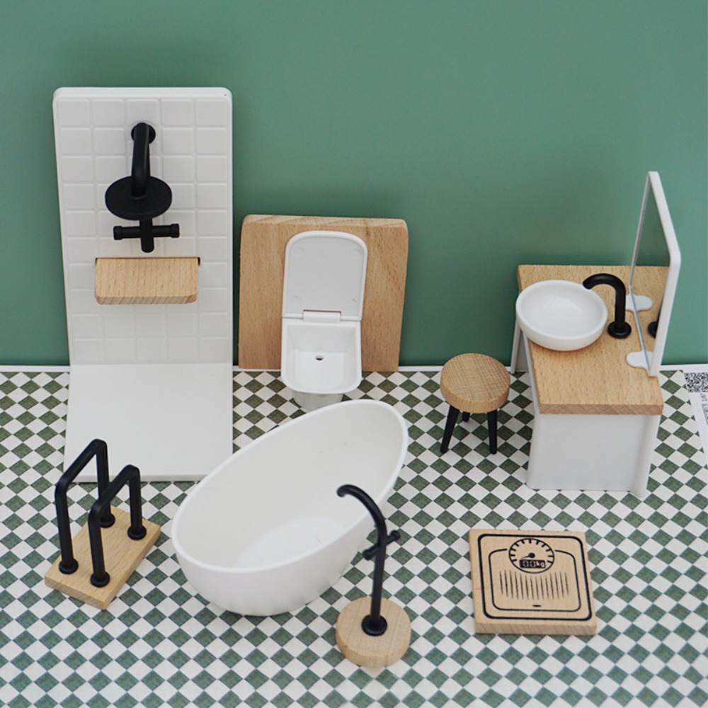 1:12 Dollhouse Simulation Bath - đánh giá và giá Home Bathroom Furniture