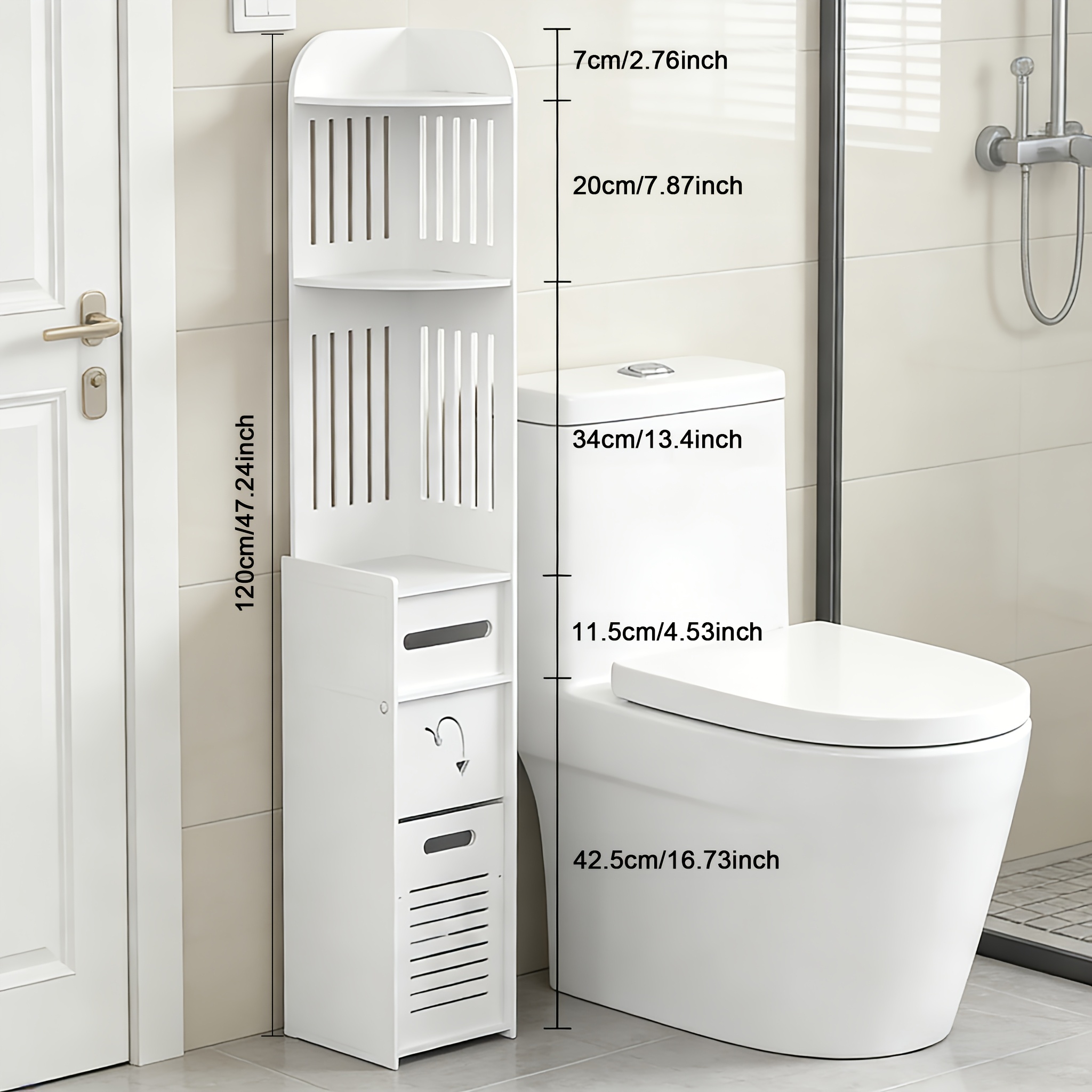 Space-Saving Bathroom Cabinet, - đánh giá và giá Toilet Paper Holder