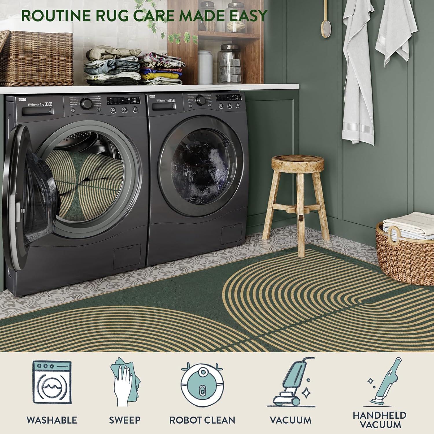 VIKAMA Simple And Retro Line L - đánh giá và giá Home Bathroom Carpet