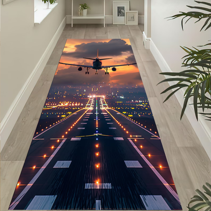 Gray Runway Airplane Rug Pilot - đánh giá và giá Jet Home Bathroom