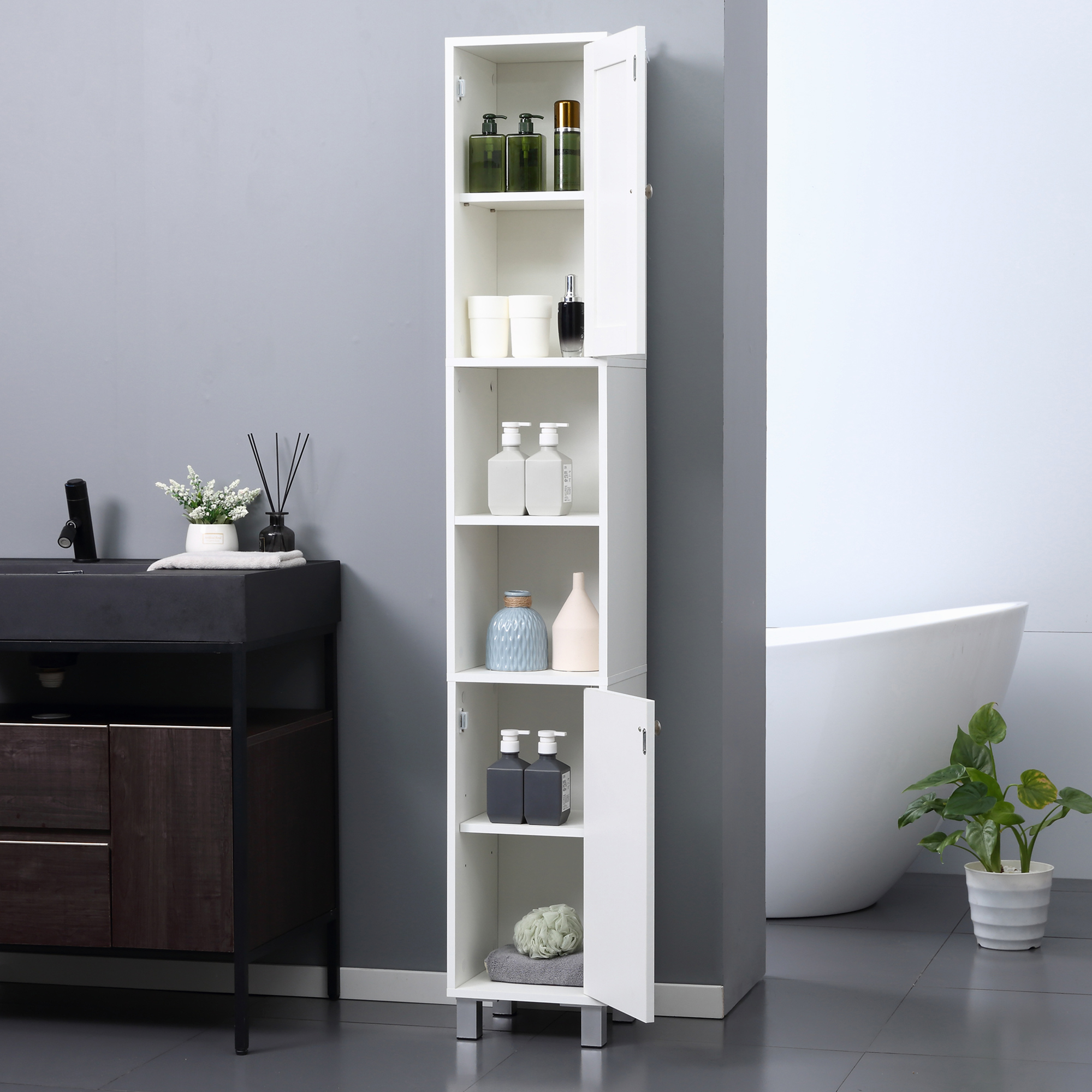 Kleankin Tall Bathroom Storage - đánh giá và giá Home Bathroom Furniture
