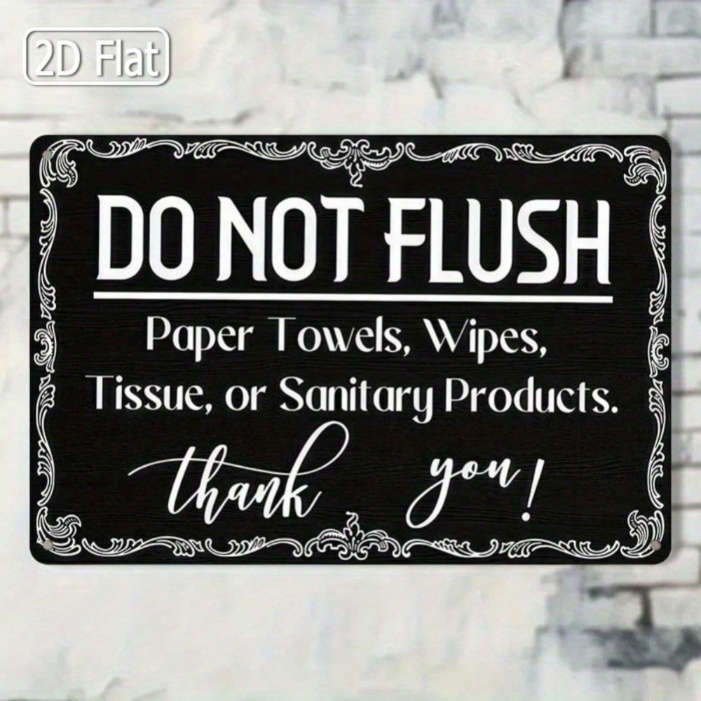 1pc 2D Flat Tin Sign 8x12inch  - đánh giá và giá Home Bathroom Quotes