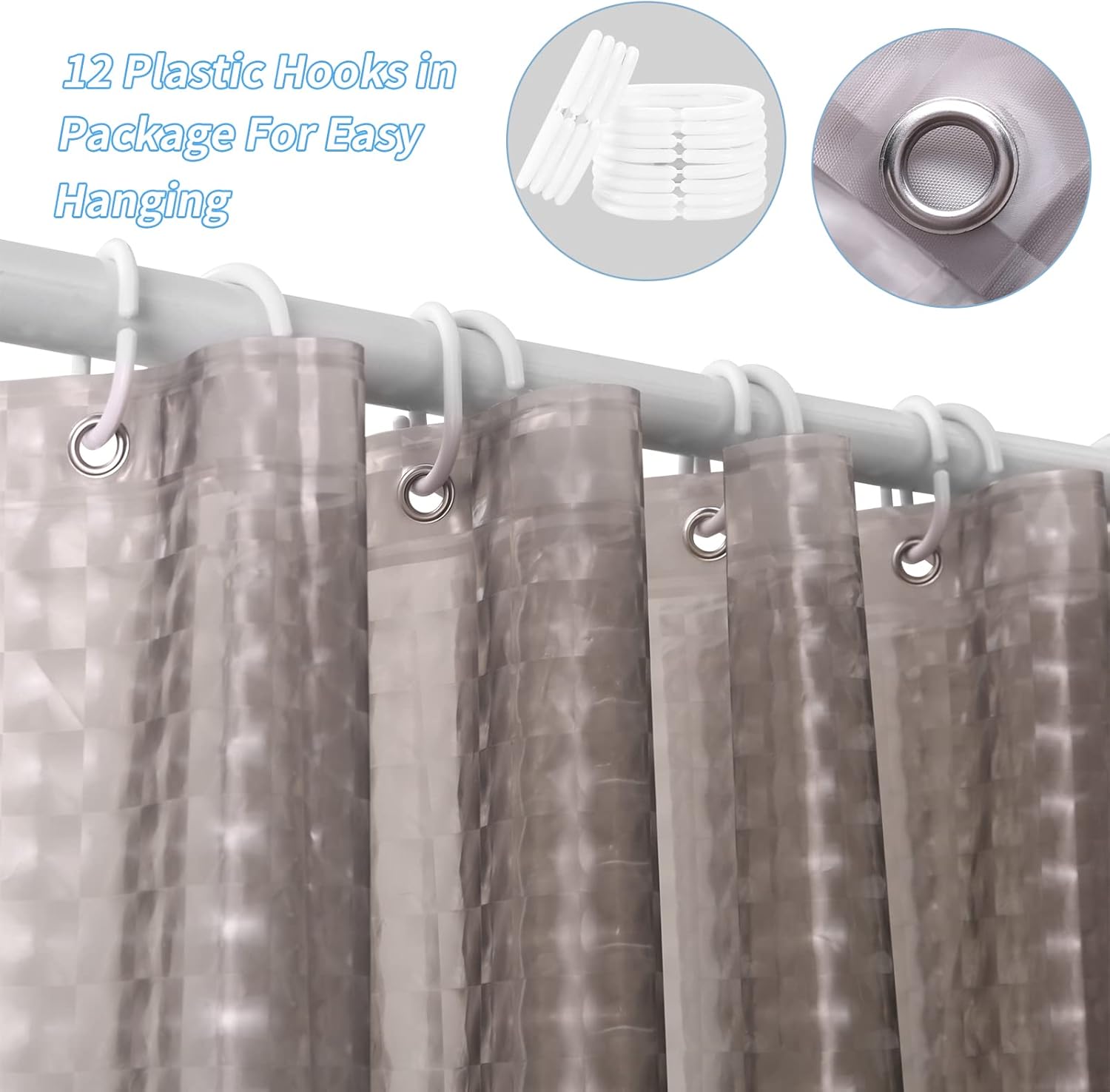 1Pc Gray Crystal Shower Curtai - đánh giá và giá Shower Curtain Liner