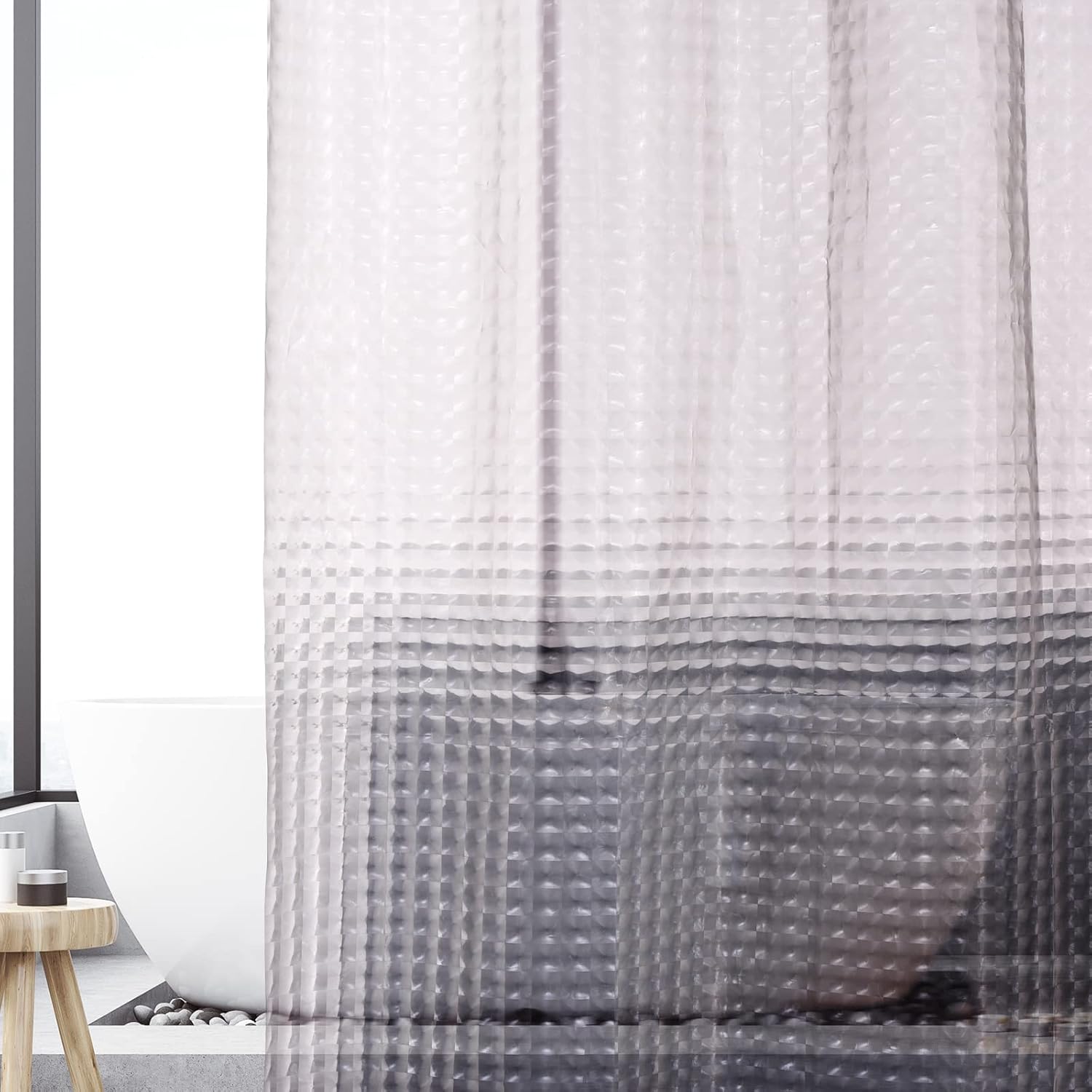 1Pc Gray Crystal Shower Curtai - đánh giá và giá Shower Curtain Liner
