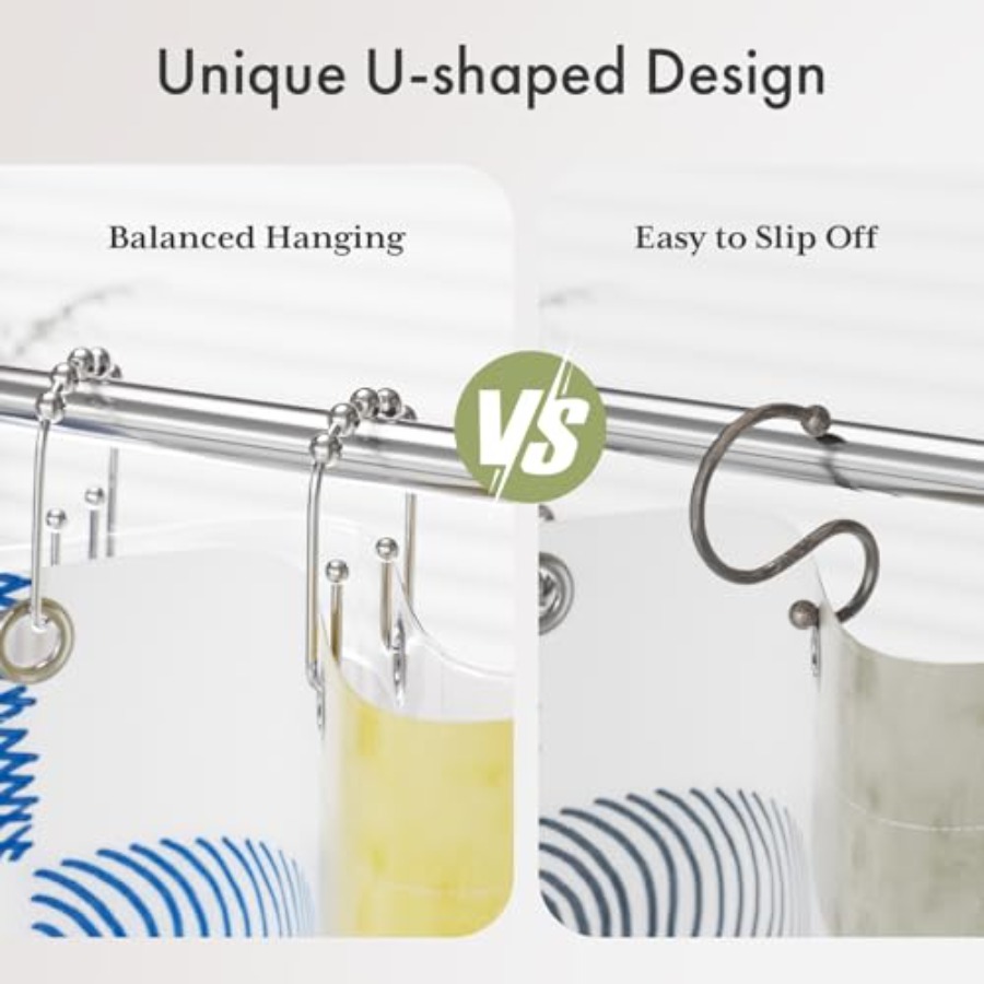 Shower Curtain Hooks Metal Sho - đánh giá và giá Shower Curtain Liner