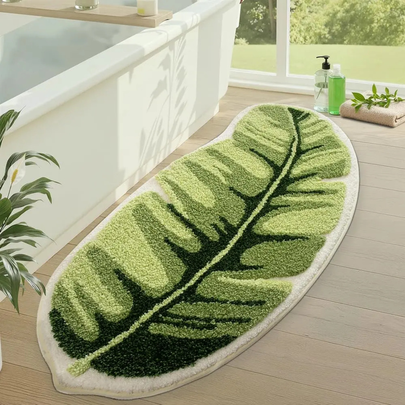 VIKAMA Small Fresh Green Leaf  - đánh giá và giá Zara Home Bathroom Mat