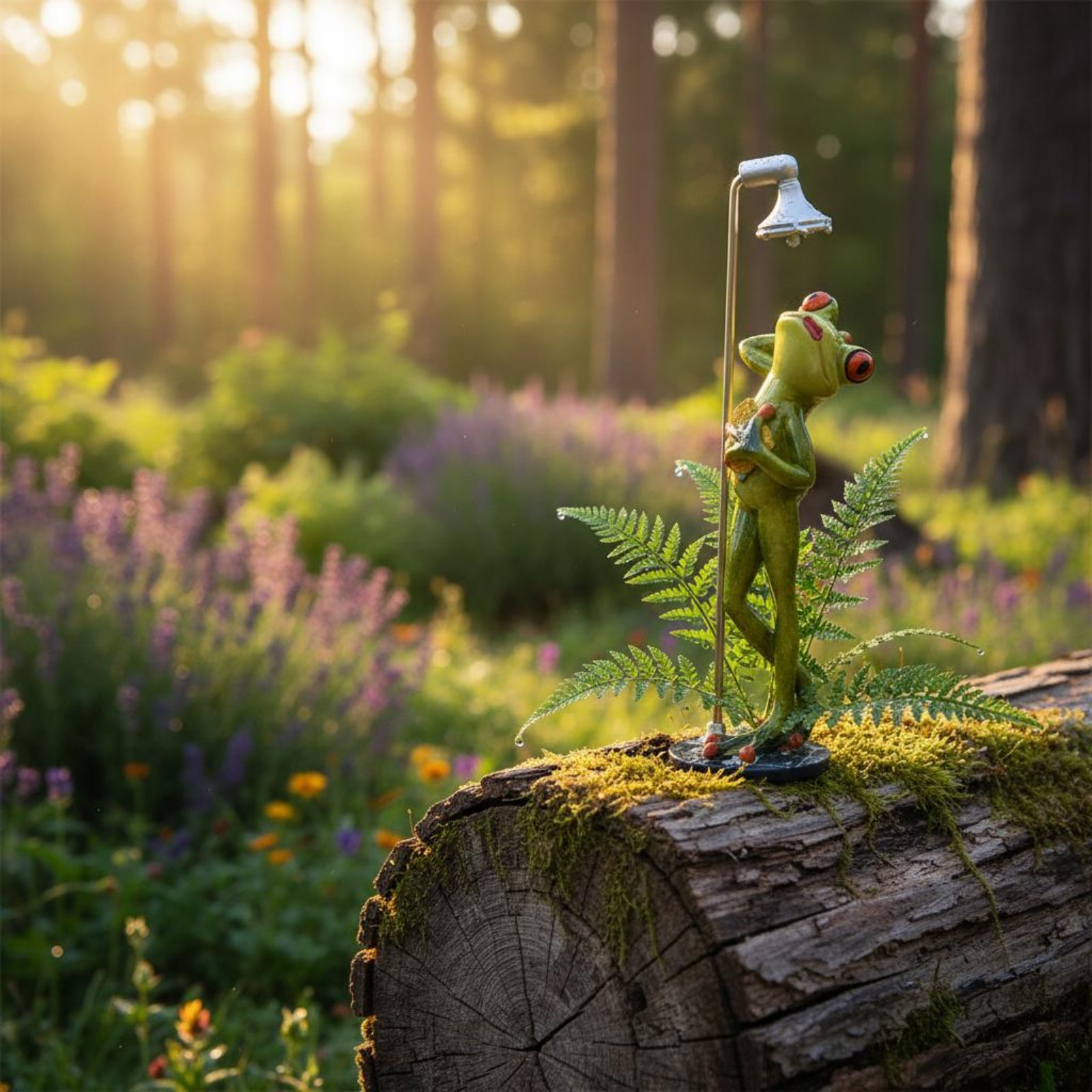 Showering Frog Figurine Novelt - đánh giá và giá Home For Bathroom