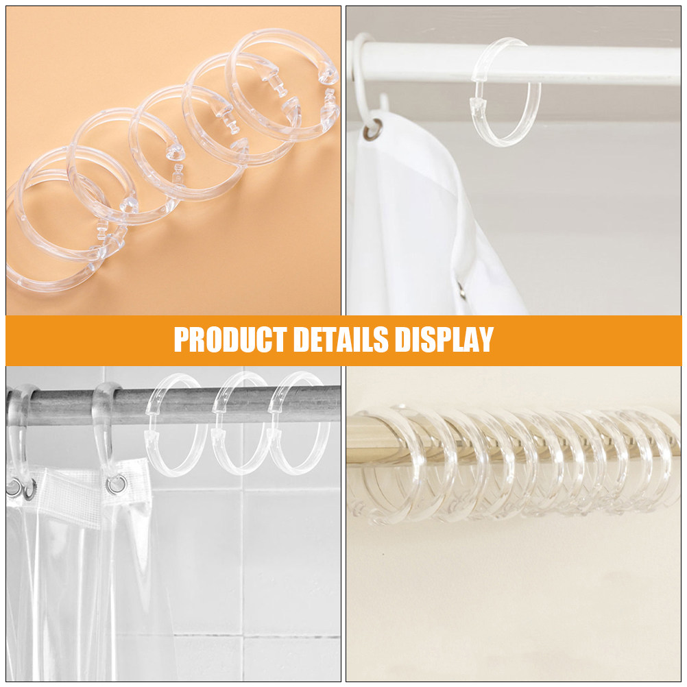 15Pcs Clear Shower Curtain Rin - đánh giá và giá Home Bathroom Design