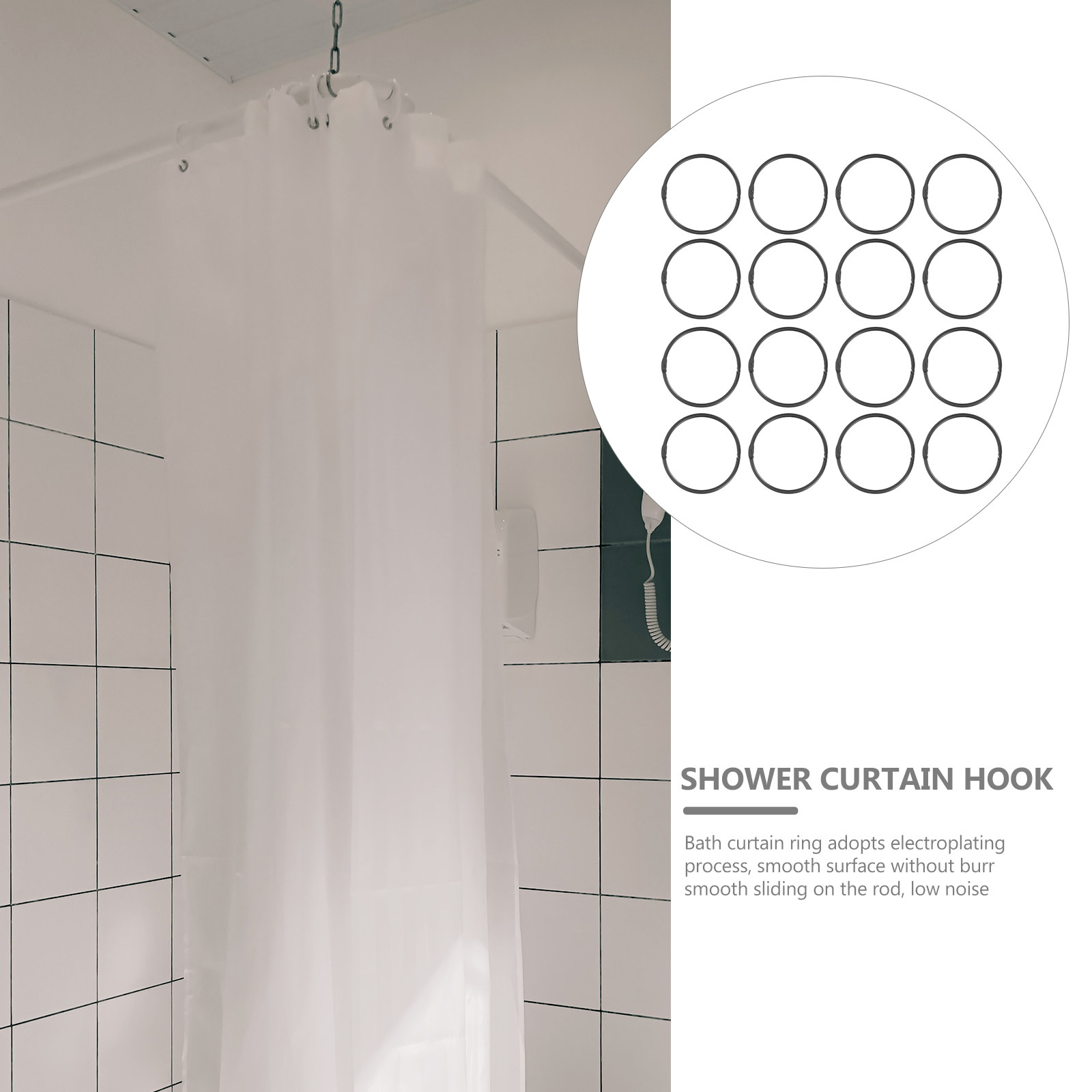30Pcs Iron Circular Curtain Ri - đánh giá và giá Shower Curtain Liner