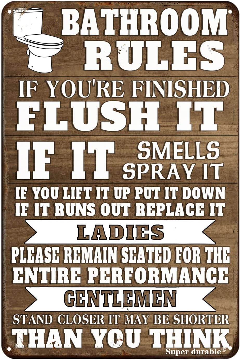 Funny Bathroom Rules Metal Tin - đánh giá và giá Home Bathroom Quotes