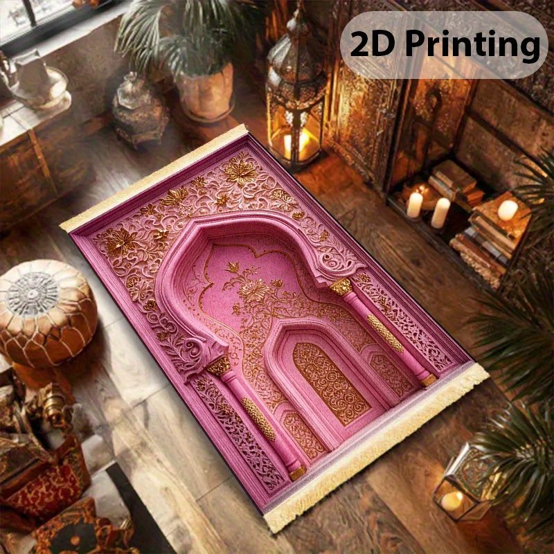 VIKAMA Pink Gold Arches Worshi - đánh giá và giá Home Bathroom Carpet