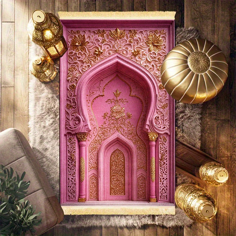 VIKAMA Pink Gold Arches Worshi - đánh giá và giá Home Bathroom Carpet
