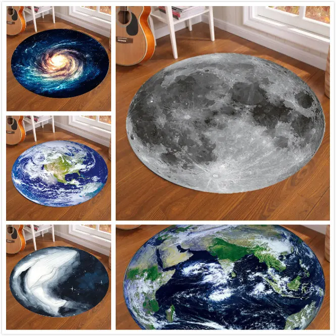 Galaxy Earth Moon Round Carpet - đánh giá và giá Home Bathroom Carpet