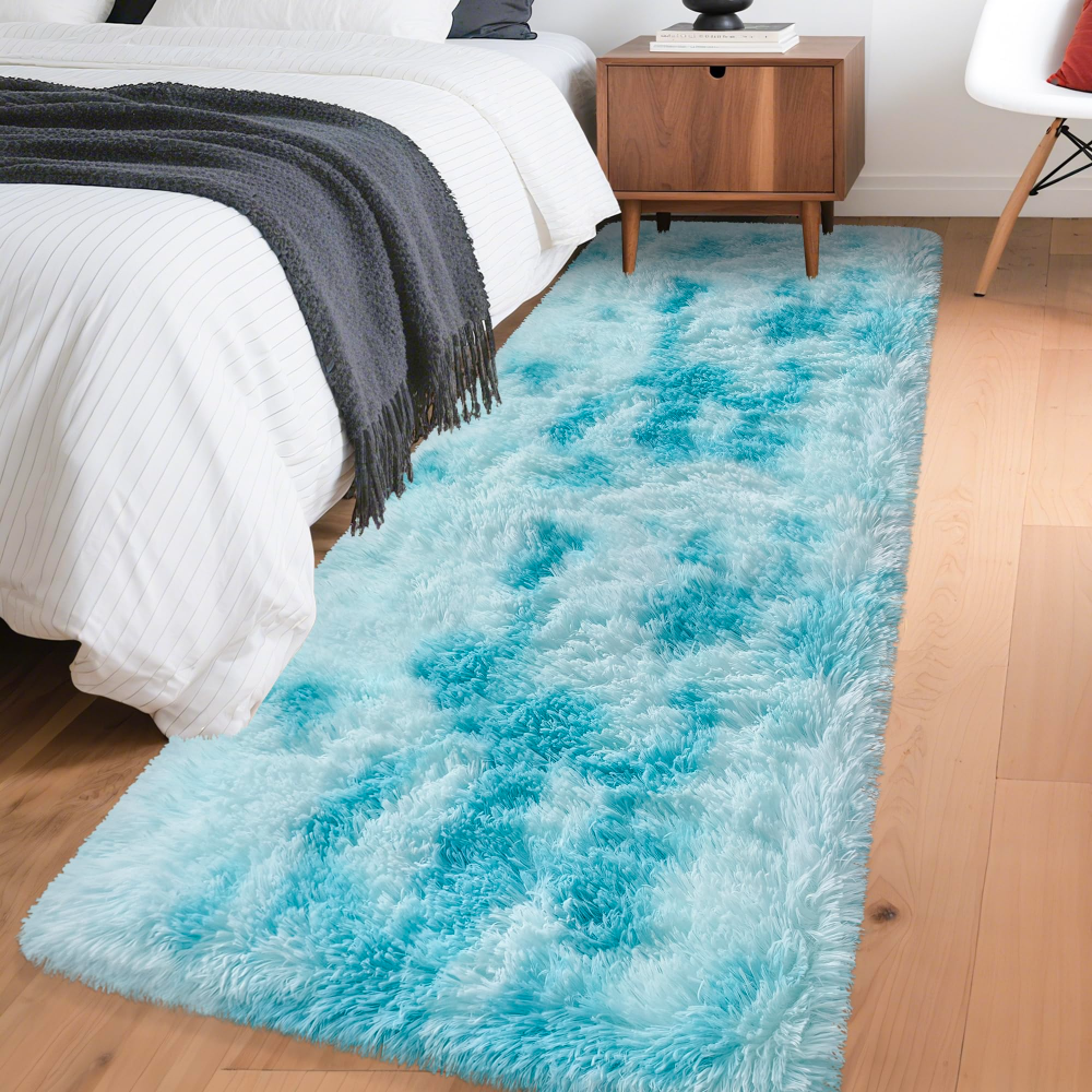 VIKAMA Gradient Blue Fluffy Ru - đánh giá và giá Home Bathroom Carpet