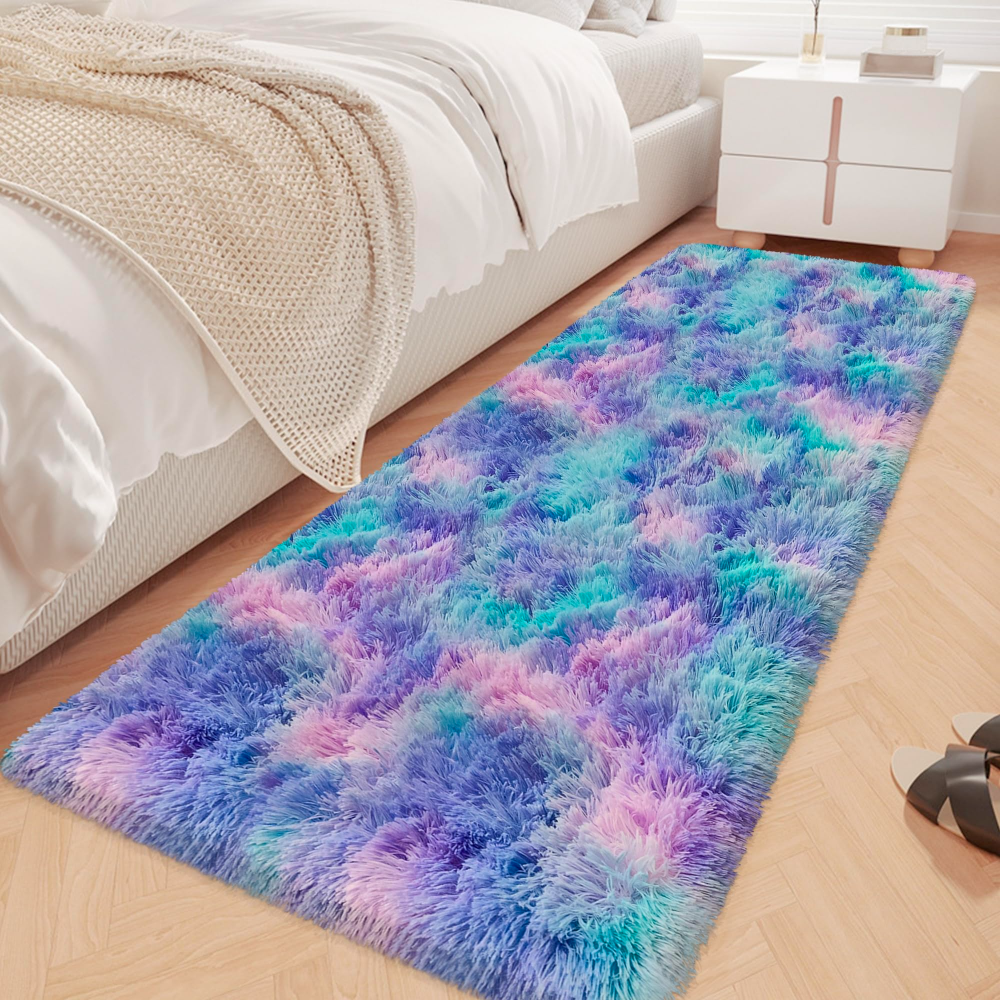 VIKAMA Gradient Blue Fluffy Ru - đánh giá và giá Home Bathroom Carpet