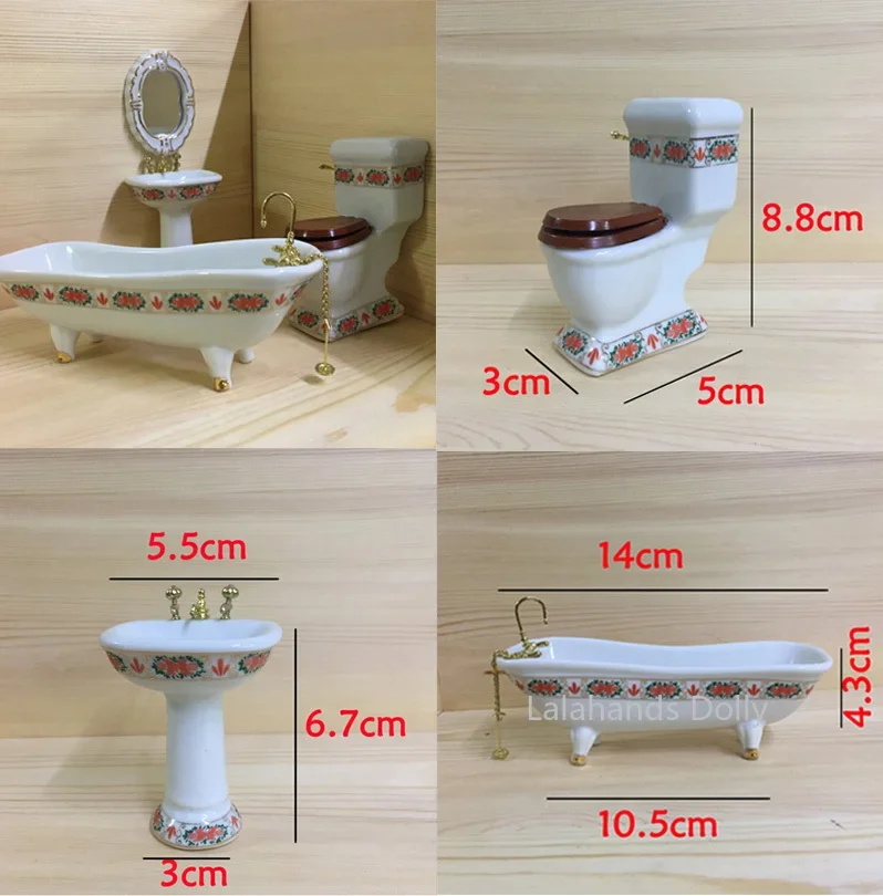 4pcs/set Dollhouse Mini Creati - đánh giá và giá Home Bathroom Furniture