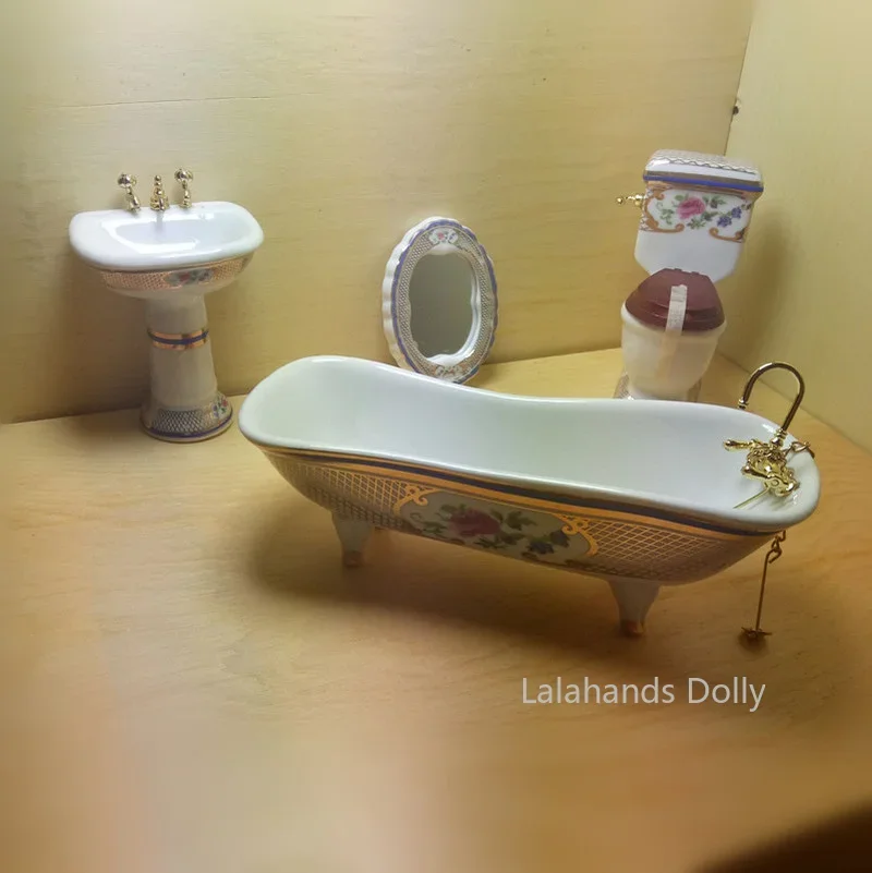 4pcs/set Dollhouse Mini Creati - đánh giá và giá Home Bathroom Furniture