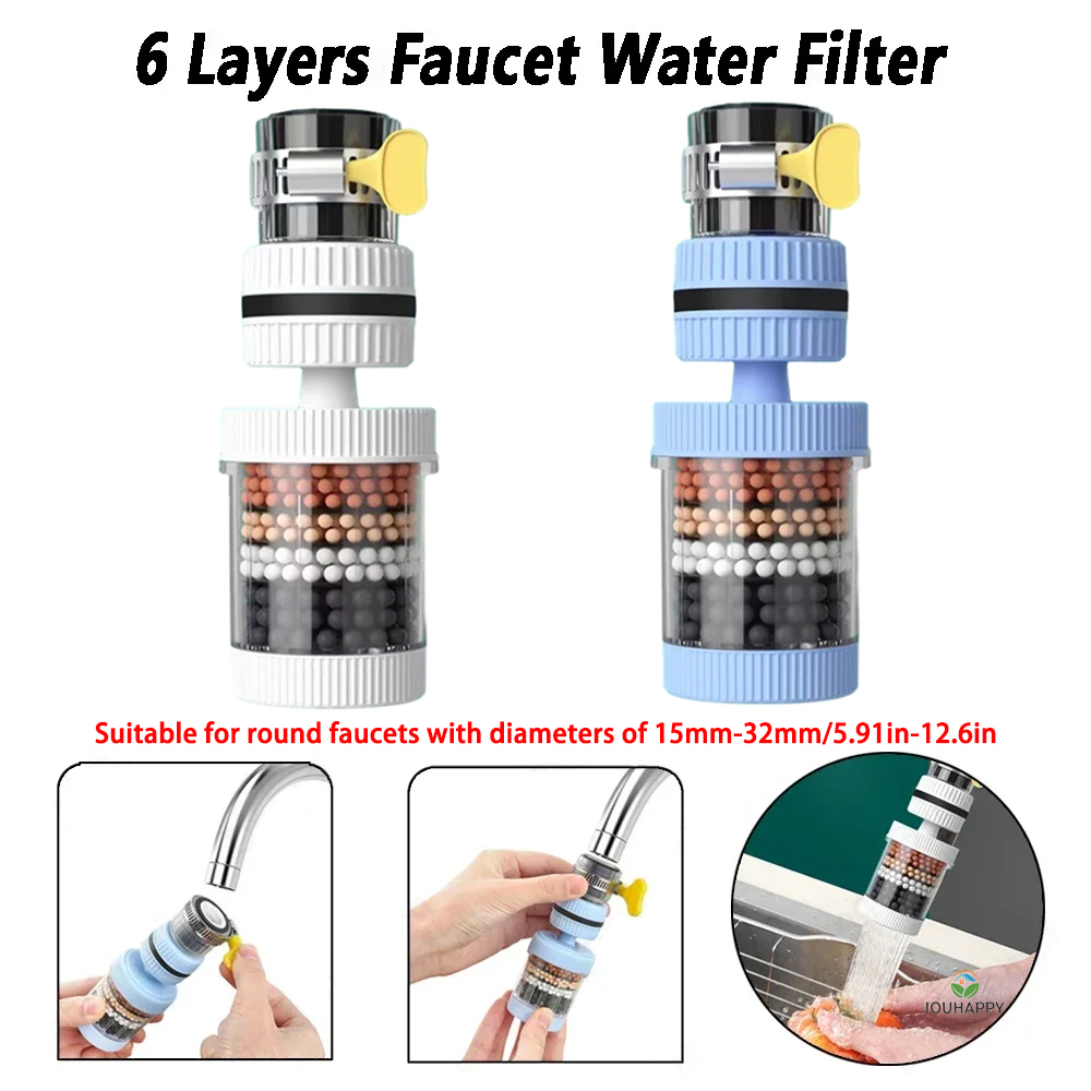 6 Layers Faucet Water Filter U - đánh giá và giá Home For Bathroom